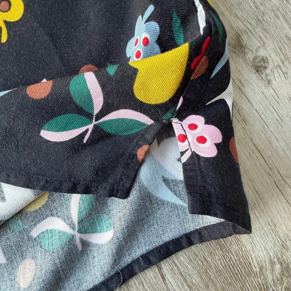 Boden Black Floral Bird Print Viscose 3/4 Sleeve Blouse Women's US 10 - Picture 10 of 10